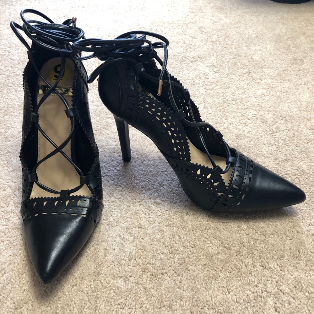 NWT Strappy Lace Up Stiletto Heels